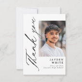 Modern Calligraphy Simple Photo Graduation Bedankkaart (Voorkant)