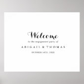 Modern Calligraphy Verloving Feest Welkomstbord Poster (Voorkant)