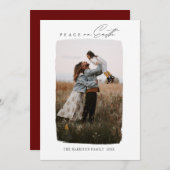 Modern Calligraphy Vertical Peace on Earth Feestdagenkaart (Voorkant / Achterkant)