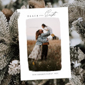 Modern Calligraphy Vertical Peace on Earth Feestdagenkaart