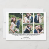 Modern Calligraphy Wedding Bride Groom 6 Foto Bedankkaart (Achterkant)