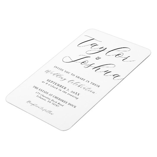 Modern Calligraphy Wedding Invitation Magnet Magneet (Linkerzijde)