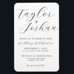 Modern Calligraphy Wedding Invitation Magnet Magneet<br><div class="desc">Minimalistisch modern design met prachtig kalligrafiekscript! Zoek de passende kaart RSVP in het zelfde collectie!</div>