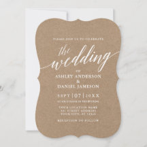 Modern Calligraphy Wedding Kraft
