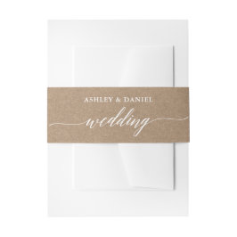 Modern Calligraphy Wedding Kraft Uitnodigingen Wikkel