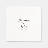 Modern Calligraphy Wedding Napkin Servet (Voorkant)