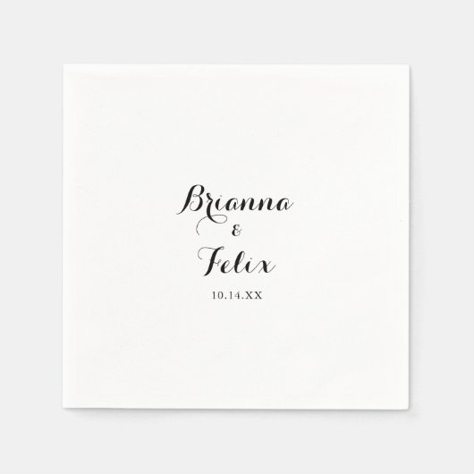 Modern Calligraphy Wedding Napkin Servet (Voorkant)