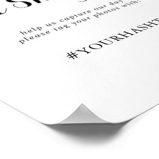 Modern Calligraphy Wedding Oh Snap Sign Poster (Hoek)