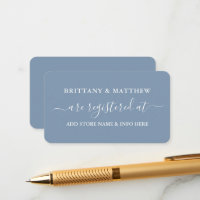 Modern Calligraphy Wedding Registry Dusty Blue