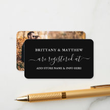 Modern Calligraphy Wedding Registry Foto Black