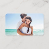 Modern Calligraphy Wedding Registry Foto Blauwgroe Informatiekaartje (Achterkant)