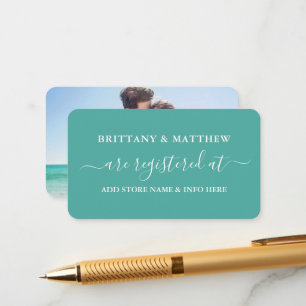 Modern Calligraphy Wedding Registry Foto Blauwgroe Informatiekaartje
