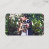 Modern Calligraphy Wedding Registry Foto Paars Informatiekaartje (Achterkant)