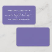 Modern Calligraphy Wedding Registry Periwinkle Informatiekaartje (Voorkant / Achterkant)