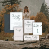 Modern Calligraphy Wedding Suite Kaart