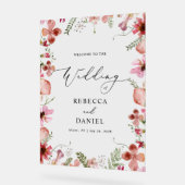 Modern Calligraphy Wedding Welcome Acryl Bord (Hoek)