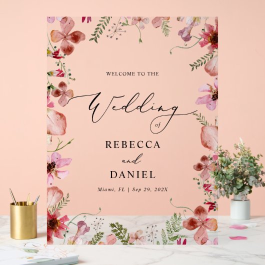 Modern Calligraphy Wedding Welcome Acryl Bord (Huwelijk)