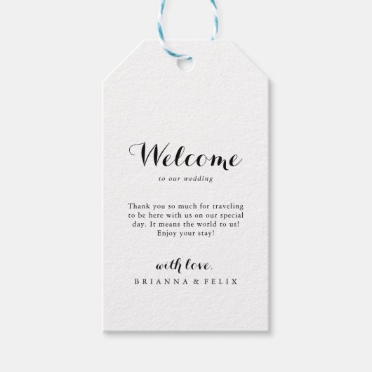 Modern Calligraphy Wedding Welcome Cadeaulabel (Voorkant)