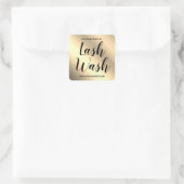 Modern Calligraphy Wimperwas Gold Productlabel Vierkante Sticker (Tas)
