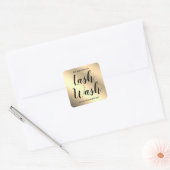 Modern Calligraphy Wimperwas Gold Productlabel Vierkante Sticker (Envelop)