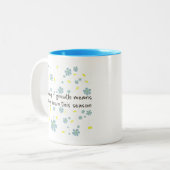 Modern Calm Comfort Soft Aesthetic Flower Quote Tweekleurige Koffiemok (Voorkant links)