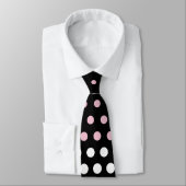 Modern Cameo Pink and White Polka Dot Stropdas (Gebonden)