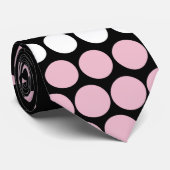 Modern Cameo Pink and White Polka Dot Stropdas (Opgerold)