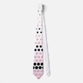 Modern Cameo Pink en Black Polka Dot Stropdas (Voorkant)