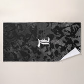 Modern Camo-Black en Dark Gray-camouflage Badhanddoek (Badhanddoek)