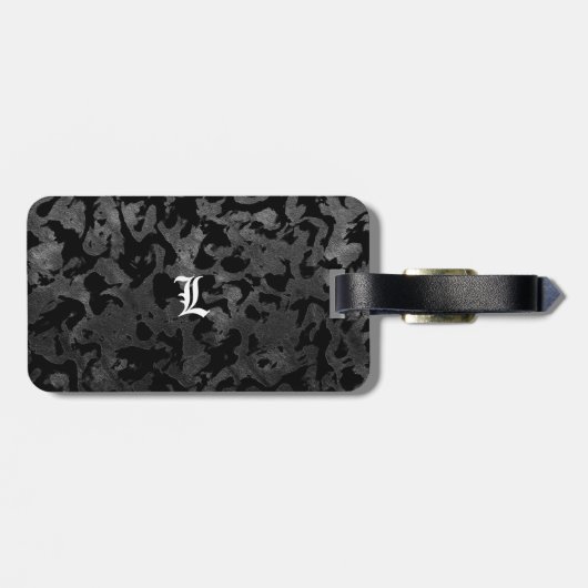Modern Camo-Black en Dark Gray-camouflage Bagagelabel (Achterkant horizontaal)