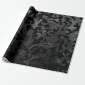 Modern Camo-Black en Dark Gray-camouflage Cadeaupapier (Uitgerold)