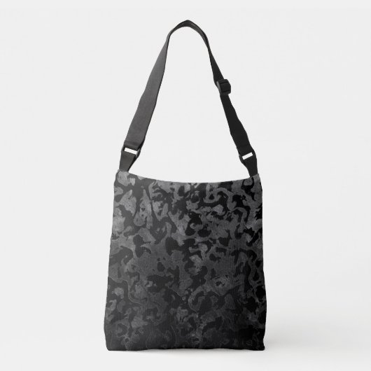 Modern Camo-Black en Dark Gray-camouflage Crossbody Tas (Voorkant)