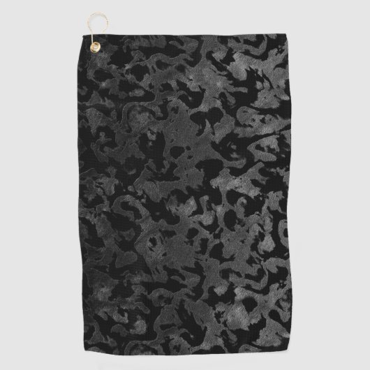 Modern Camo-Black en Dark Gray-camouflage Golfhanddoek (Voorkant)