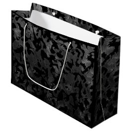 Modern Camo-Black en Dark Gray-camouflage Large Cadeautasje