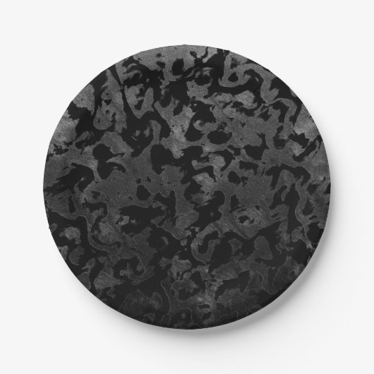 Modern Camo-Black en Dark Gray-camouflage Papieren Bordje (Voorkant)