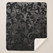 Modern Camo-Black en Dark Gray-camouflage Sherpa Deken (Voorkant)