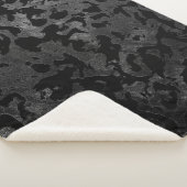 Modern Camo-Black en Dark Gray-camouflage Sherpa Deken (3/4)