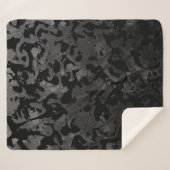 Modern Camo-Black en Dark Gray-camouflage Sherpa Deken (Voorkant (horizontaal))