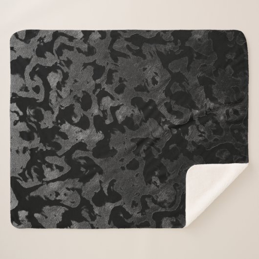 Modern Camo-Black en Dark Gray-camouflage Sherpa Deken (Voorkant (horizontaal))
