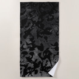 Modern Camo-Black en Dark Gray-camouflage Strandlaken