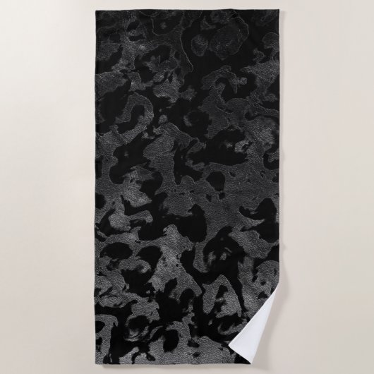 Modern Camo-Black en Dark Gray-camouflage Strandlaken (Voorkant)