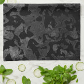 Modern Camo-Black en Dark Gray-camouflage Theedoek (Gevouwen)