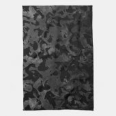 Modern Camo-Black en Dark Gray-camouflage Theedoek (Verticaal)