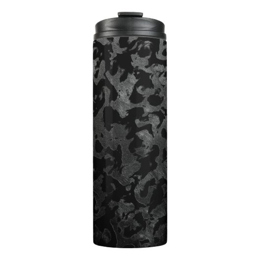 Modern Camo-Black en Dark Gray-camouflage Thermosbeker (Voorkant)