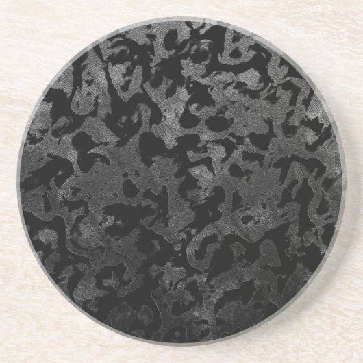 Modern Camo-Black en Dark Gray-camouflage Zandsteen Onderzetter (Voorkant)