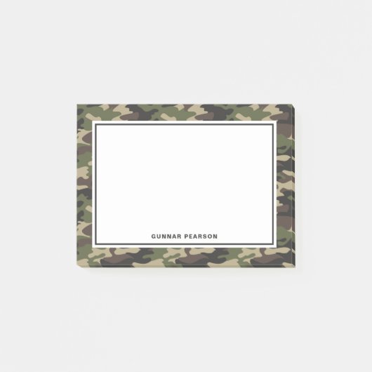 Modern Camouflage Pattern Name Black Post-it® Notes (Voorkant)