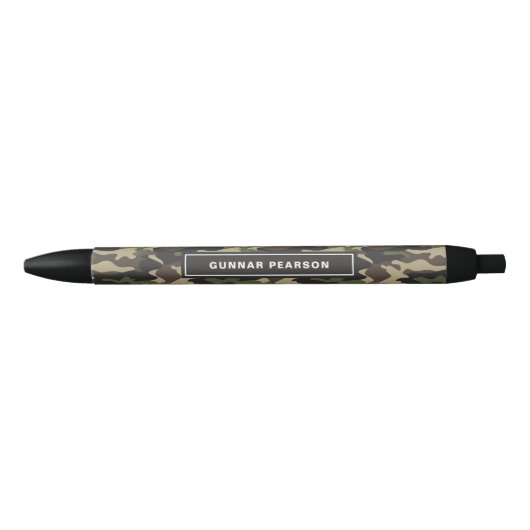 Modern Camouflage Pattern Name Black Zwarte Inkt Pen (Voorkant)