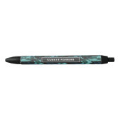 Modern Camouflage Pattern Name Blue Zwarte Inkt Pen (Voorkant)