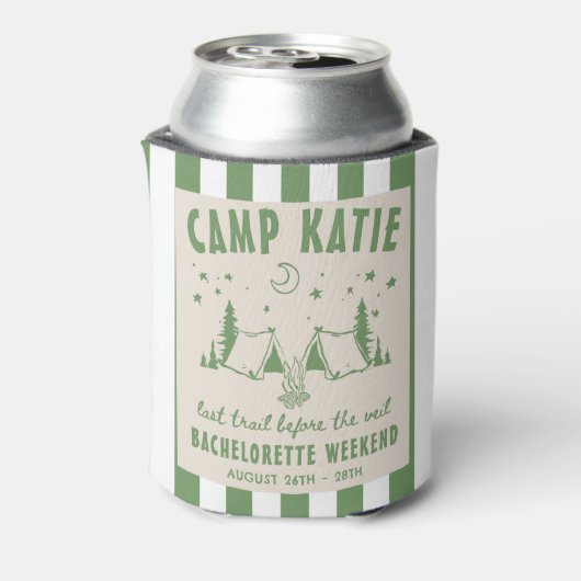 Modern Camp Bachelorette Party Blikjeskoeler (Blikje Achterkant)