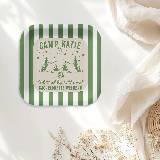 Modern Camp Bachelorette Party Papieren Bordje